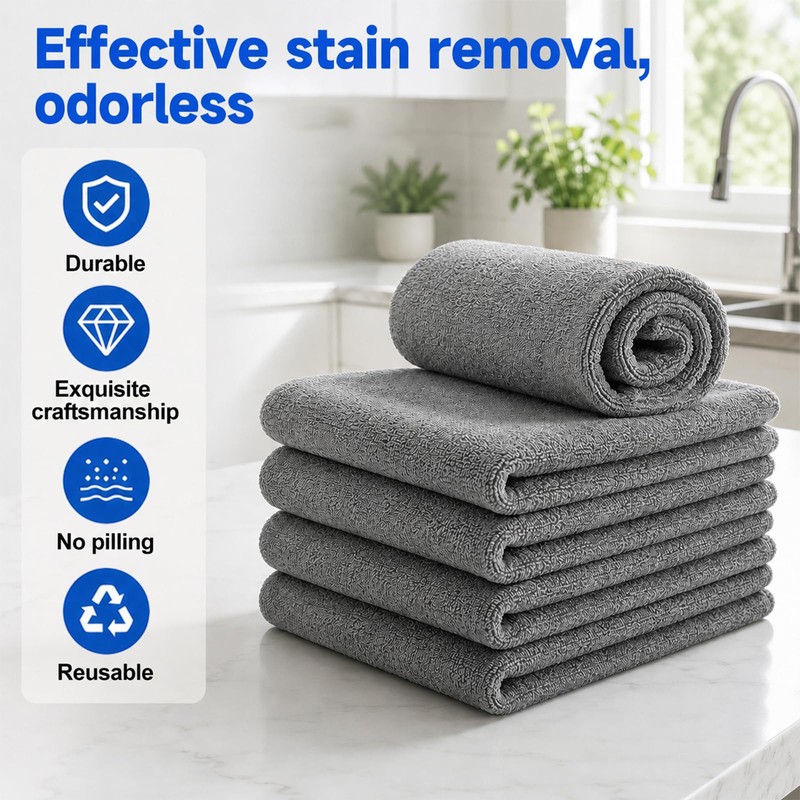 5-Pack Magic Cleaning Cloth, Lint-Free Microfiber Cleaning Cloths