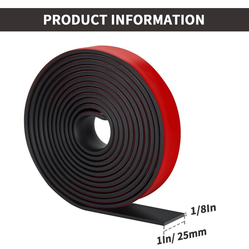 Heonay Self Adhesive Rubber Strips, Solid Neoprene Rubber Strips Rolls