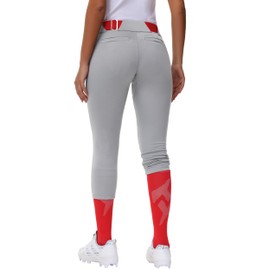 MIVEI Women's Adult Utility Tweeners Softball Pants - Woman Low Rise 3/4 Tapered Leg Track Pants Dual-Layer Knee Youth Girls