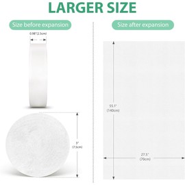 HASTHIP® Toallas Comprimidas Desechables y Reutilizables Pack 5 Piezas, Portátiles para Viaje, Hotel, Camping, Senderismo, Playa y Natación, Secado Rápido, Ligeras y Suaves 140x70cm