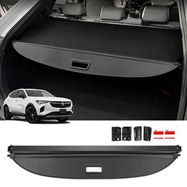 Powerty Compatible with Cargo Cover Buick Envision 2023 2022 2021 Accessories Rear Trunk Security Cover Shield Shade Luggage Cover Retractable Black Punch-Free