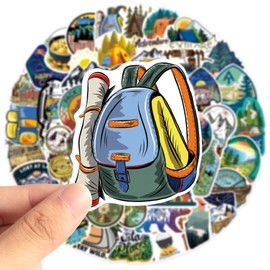 Outdoor Stickers Pack | 100PCS | Adventure Hiking Canmping Wilderness Stickers for Water Bottles, Cars, Laptop, Bike, Waterproof Travel Cool Stickers, Nature Forest Decals for Adults Teens Camper