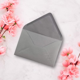 Mini envelopes, 5.2 x 7.6 cm, with wet seal for flower greetings, greeting cards, tags and money gifts, FarbenFroh by Gustav Neuser. 50 Umschläge 34 Graphite