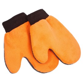 Mikinona 2pcs Dual Sided Car Wash Mitts Fleece Cleaning Gloves for Easy Maneuverability Durable and Comfortable Car Washing Accessories for Efficient Detailing