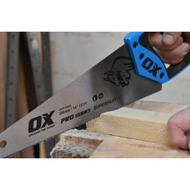 OX Pro 350mm Toolbox Hand Saw, Double Ground Premium Quality Fine Cutting Blade