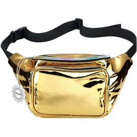 Milood Travel Bum Bag Stylish Phanny Pack Rave Holographic Festival Fanny Pack for Women Holiday