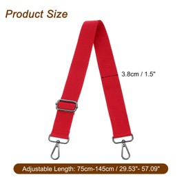 sourcing map Wide Shoulder Strap, 3.8cm Adjustable Purse Strap Replacement Crossbody Strap for Shoulder Bag Wallets, Red, Black Pull Core Buckle