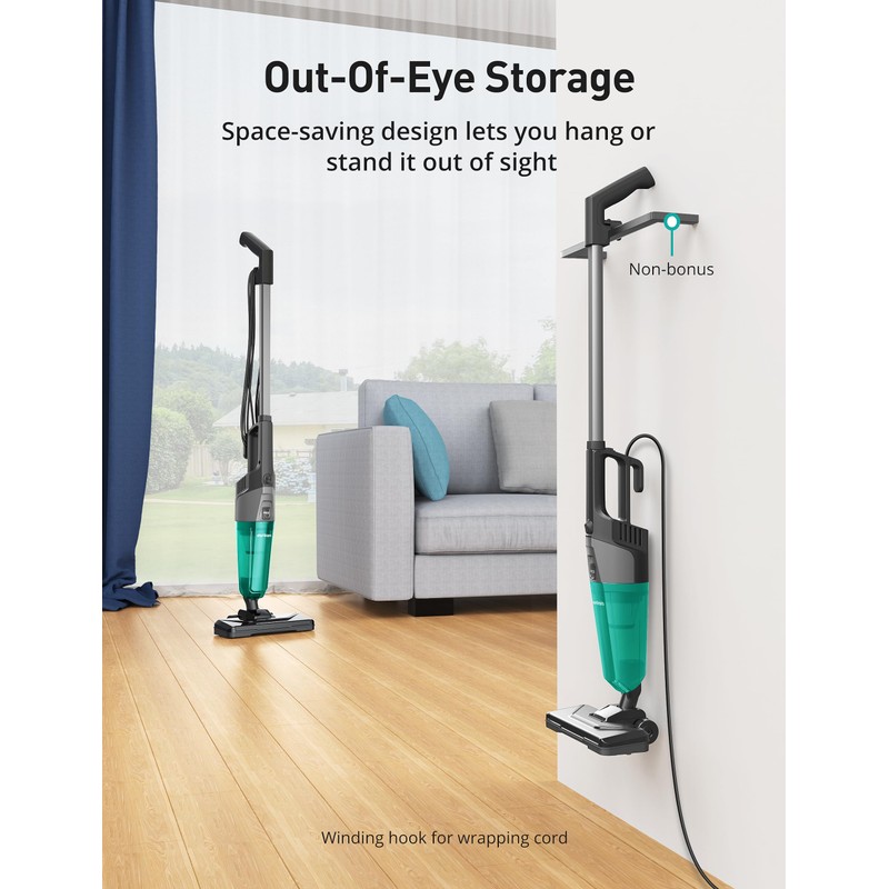 Small Vacuum Cleaner, Aspiron Corded Stick Vacuum Cleaner with 20kPa
