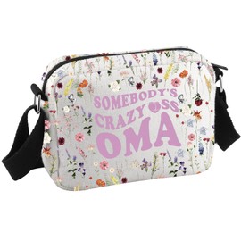 JTOUK Oma Gift Grandma Birthday Mother’s Day Gift Floral Oma Crossbody Bag for Grandma Travel Bag (Ass Oma HKB EU)