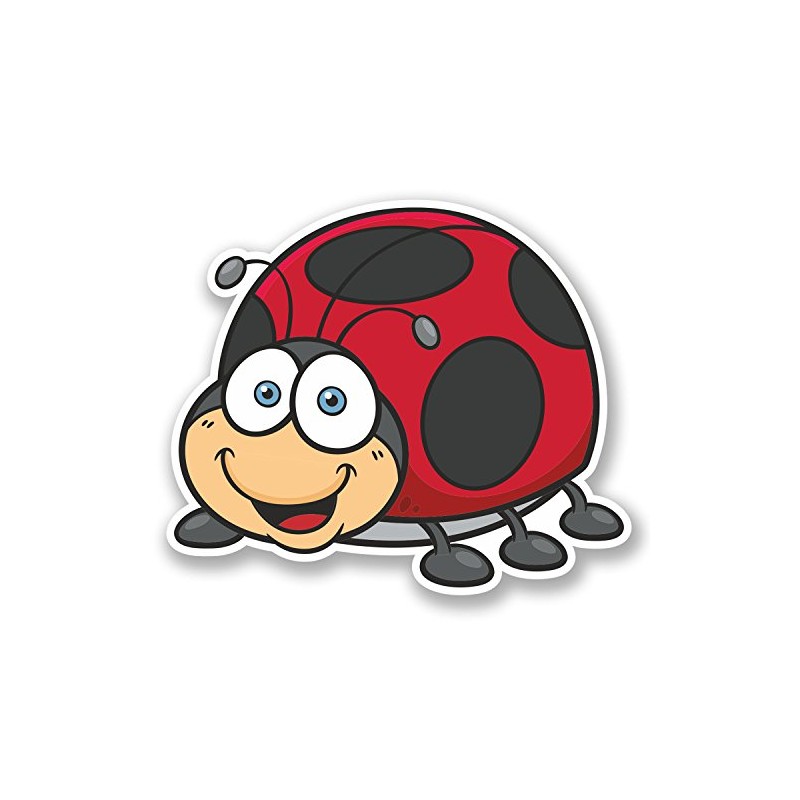 2 x 10cm Ladybird Ladybug Vinyl Sticker Bike Laptop Car