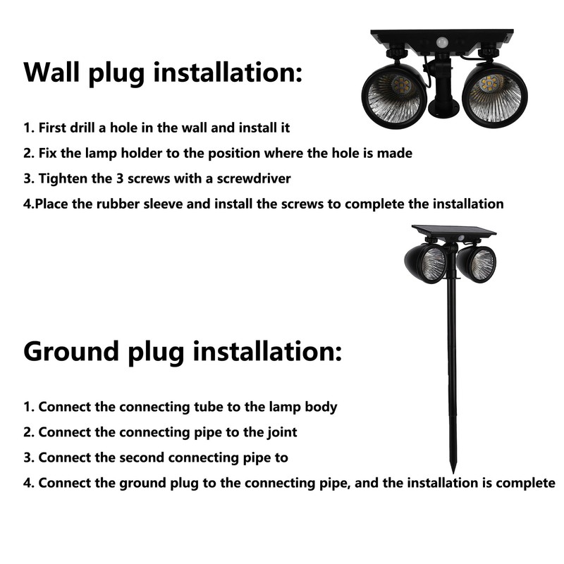 Solar Projection Light Human Body Induction 2‑Color Solar Lawn Lamp