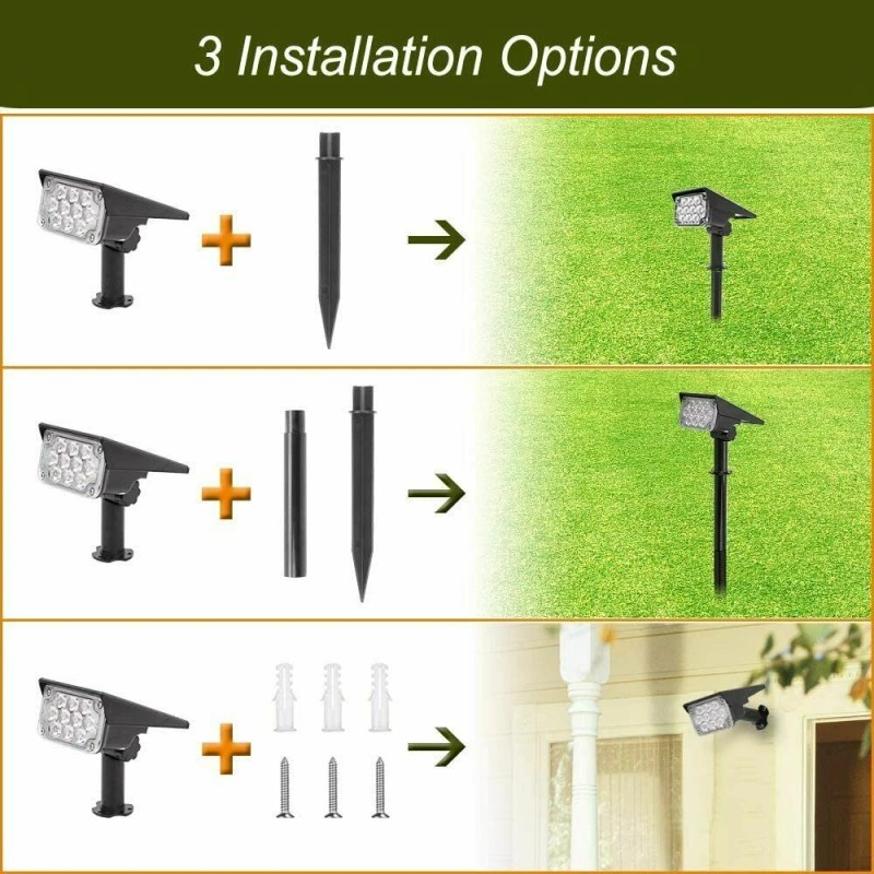 T-SUN 8 PACK Solar Lights Wall Light Outdoor Waterproof Garden