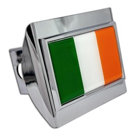 Elektroplate Ireland Flag All Metal Chrome Hitch Cover for Trucks and SUVs | Fits Standard 2" Trailer Hitch Receivers | Premium Weatherproof