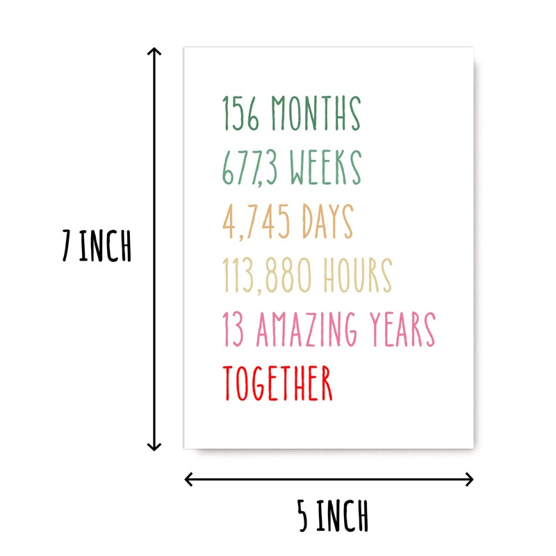 EruditeGifts 13th Anniversary Card - Funny 13 Years Wedding Anniversary
