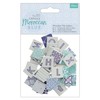 Papermania Capsule 50-Piece Wooden Tile Letters, Wood, Blue, 15 x
