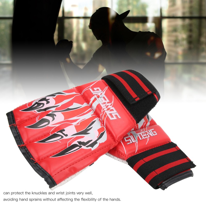 Pair Fight Gloves HalfFinger SweatProof with High Elastic Band for