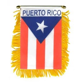 Flag Puerto Rico Window Mini Banner Mirror Polyester Hanging State Country 4"X6"