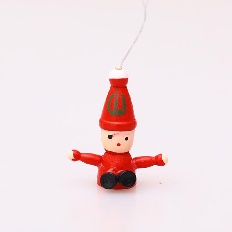 48PCS Christmas Wooden Small Pendants Christmas Decoration Christmas Tree Hanging