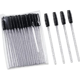 Cepillo Cejas Negro,Desechables Cepillos Pestañas Kit (100PCS) Doble uso para el vello del ceño, cerdas uniformes, resistentes a romperse, compacto y portátil, de un solo uso.