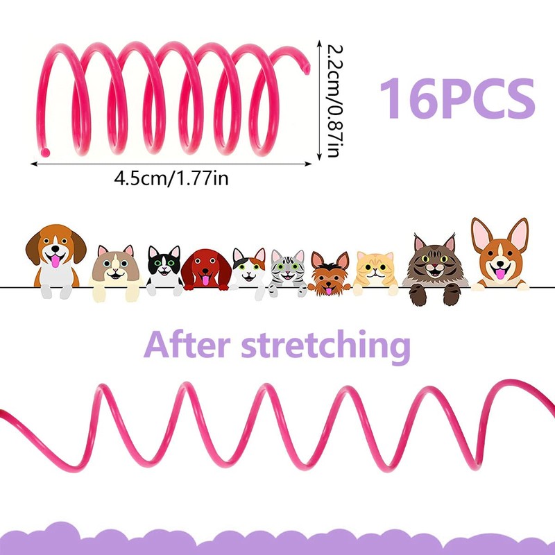 Cat Spring Toys, 80pcs Colorful Cats & Kitten Toys for