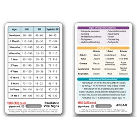 YardCard YardCard Paediatric Nursing Lanyard Cards | Developmental Milestones, Vital Signs, Abbreviations, GCS & More (PVC)