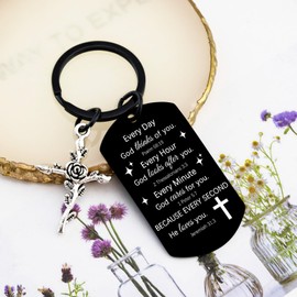 OEHEDOU Religious Gifts For Women Inspirational Gifts For Women Christian Bible Verse Keychain With Cross Christian Gift For Female First Communion Gift For Girls Christians Birthday Items For Girls