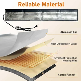 38.5" x 6" Water Pipe Heat Blanket Faucet Heating Blanket Winter Heating Tape for Metal and Plastic Pipes, 120V, Thermostat Max Temp 140˚F, OD Max: 1-1/4" (1)