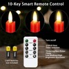 KSWING Upgraded Real Wax LED Flameless Red Taper Candles with