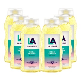 L.A. Looks Mega Shaper Hair Gel - Mega Level 9 Hold - Hair Gel for Women - Lasts All Day - Non-Sticky, Alcohol-Free, No Flaking - 6 pc