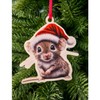 Adorable Mouse in Santa Hat Ornament – Birch Wood Holiday