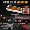 3.5 Inch 2 Red 2 Amber 12 LED Chrome Rectangular