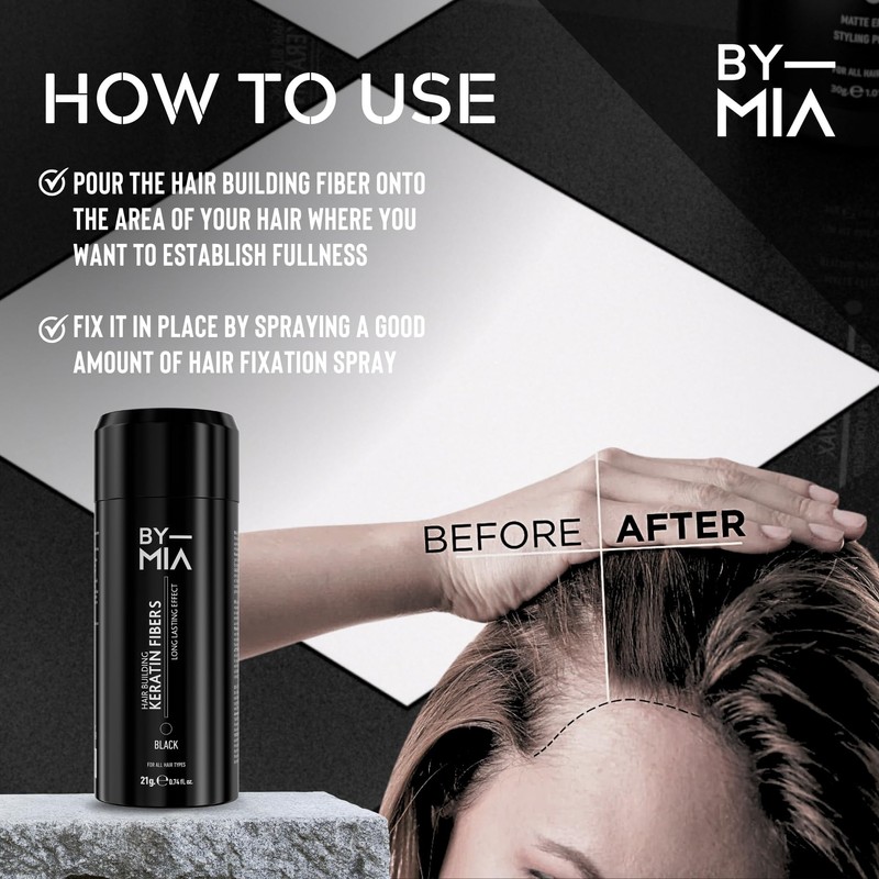 BY MIA Hair Building Keratin Fiber 21g | Dark Brown