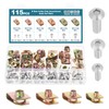 HSEAMALL Pack of 115 Metal Nuts Thread Cip Nut M4