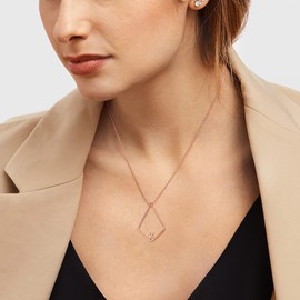 Clearine Ring Holder Necklace for Women Girls 925 Sterling Silver Letter Geometric Pendant Chain, Sterling Silver