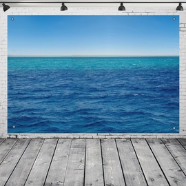 Sky Ocean Backdrop Blue Sky Sea Wave Natural Scenery Background Children Baby Shower Wedding Birthday Party Decorations Ocean Photography Backdrop 7 * 5ft