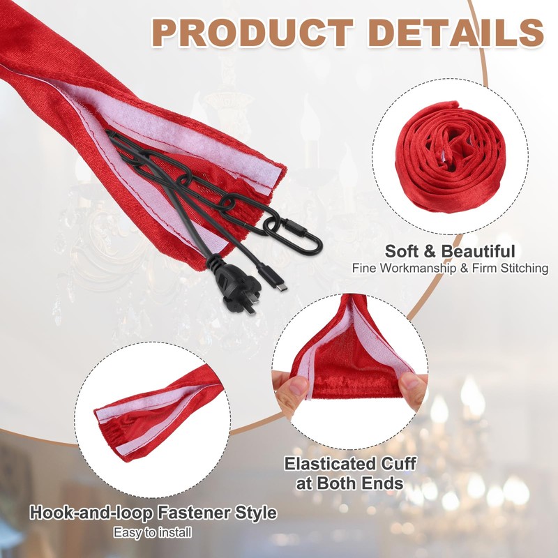 PATIKIL 5.9ft Chandelier Chain Cord Cover, Velvet Cloth Fabric Chain
