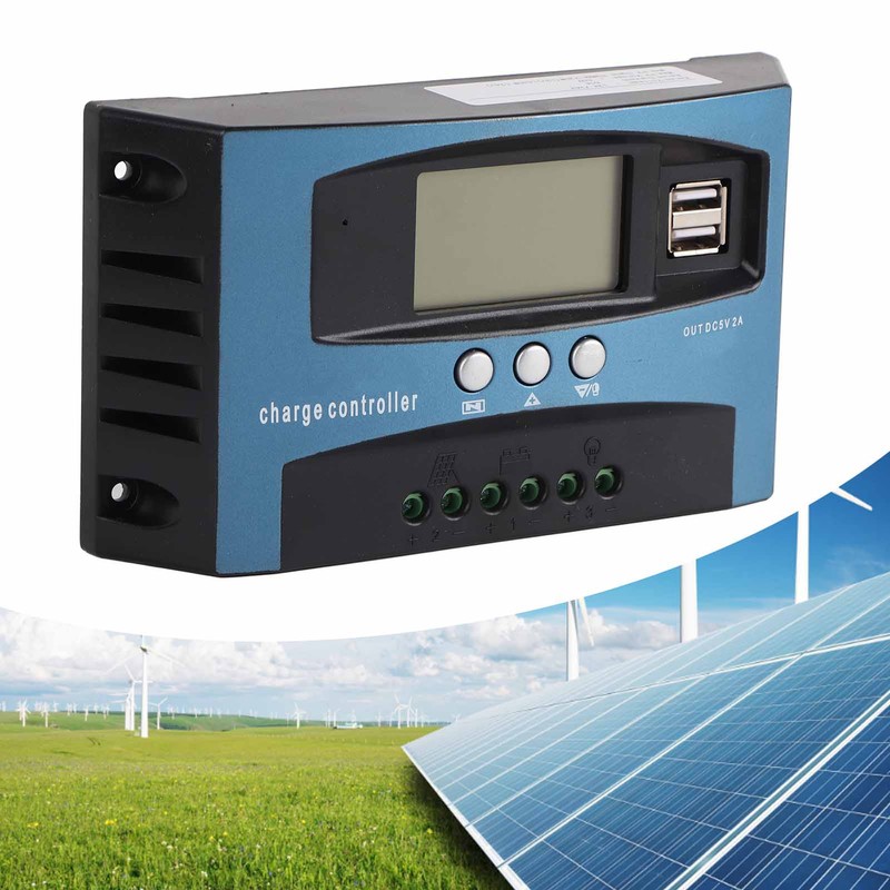 Solar Charge Controller 12V 24V Intelligent Identification MPPT Charging LCD