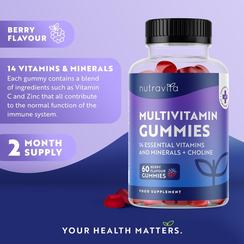 Multivitamin Gummies for Women & Men - 60 Vegan Gummies