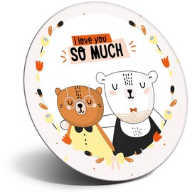 Destination Vinyl ltd Magnet for Refrigerator, Fridge - Cute I love you So Much Bears for Office, Cabinet and Whiteboard, Magnetic Stickers, 14776