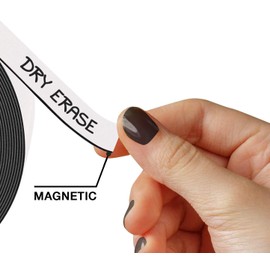 Dry Erase Magnetic Strips - Roll of Writable Whiteboard Magnets - Writable Flexible Magnet - Name Plates - Magnetic Labels- Dry Erase Name Tags - (Half Inch x 50 Feet)