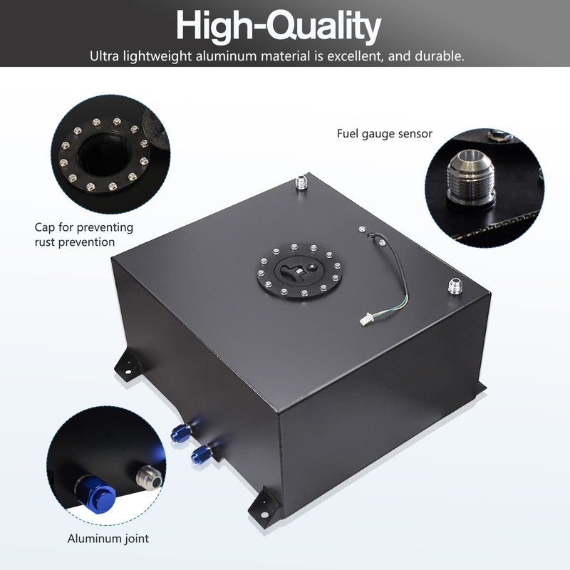 Donpida 15 Gallon Fuel Cell Aluminum Polished with Cap Level