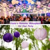 Linternas de papel colgantes decorativas, linternas de papel chinas moradas