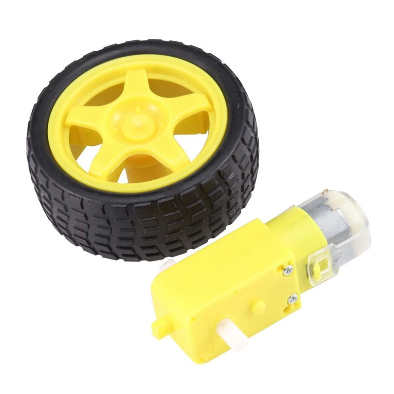 KKHMF 2 Pairs DC 3-6V Geared Motor + Smart Car