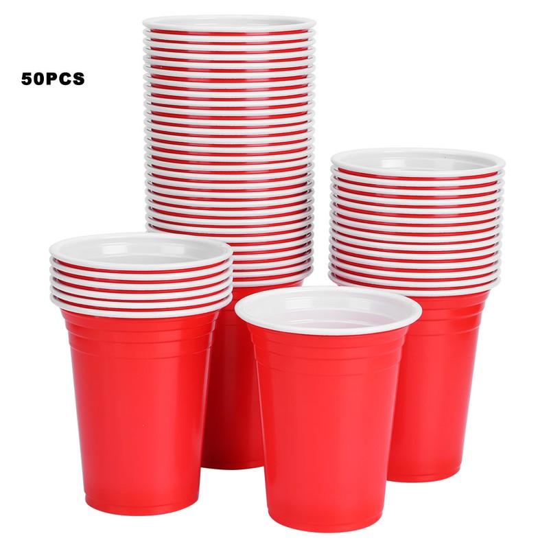 50Pcs 360ml Disposable Party Cups Plastic Cup Party Game Supplies