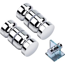 Door Knob, Shower Door Knob, Stainless Steel Shower Door Handle, Door Knob, Shower Handle, Door Handles for Shower Door, Glass Doors with 2 Pieces Chrome-Plated Shower Base