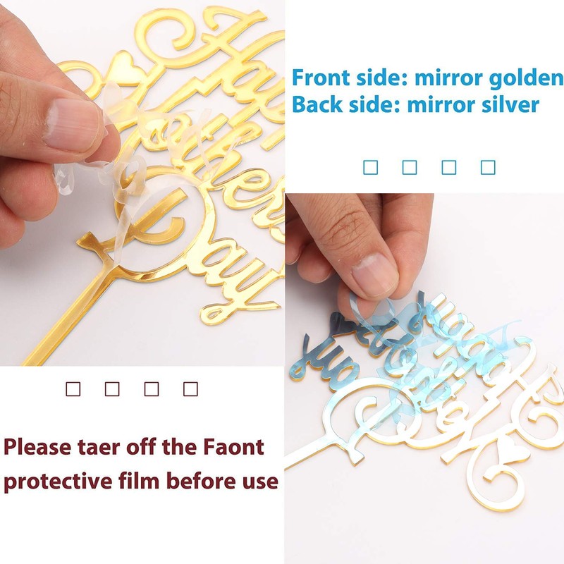 Horuhue Mother's Day Cake Topper, 10pcs Acrylic Happy Mother's Day