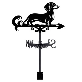 SUPERDANT Dog Weather Vane Dachshund WeatherVanes for Roof Mount Animal Metal Weather Vane for the Garden Dog Wind Direction Indicators for Farmhouse Yard Outdoor Barn Sheds Patio Decoration
