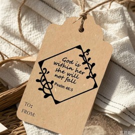 Jesus Faith Gift Tags,3.15 x 2 Inch Bible Verse Labels Christian Christmas Religious Inspirational Kraft Tags Scripture Inspirational Hang Tags Bible Quote Tags,8 Designs,120 Pcs