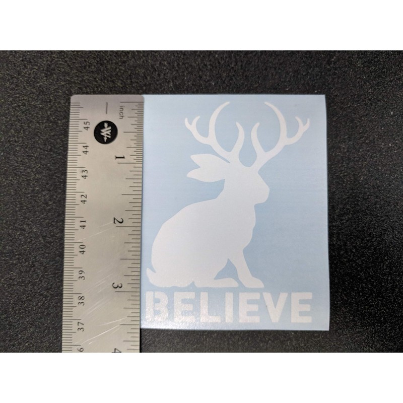 Jackalope Decal 4 Pack: Assorted Jackalope Decals (White, Small ~3.5")