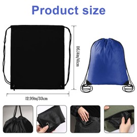 Sliverdew 2 Pcs Drawstring Backpack Bags Sports Cinch Sack String Bags Black Dark Blue Drawstring Gym Bag Draw String Backpack Bulk Swimming String Bags